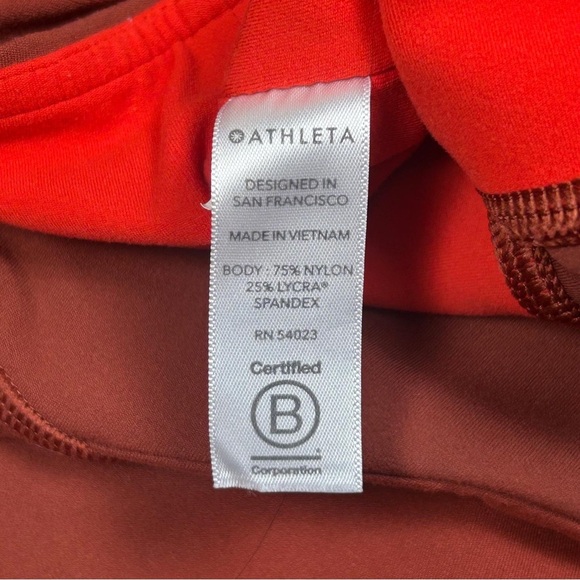 Athleta It's A Wrap 7/8 Tight Warm Orange Perforated High Rise Leggings SZ L - Picture 7 of 12